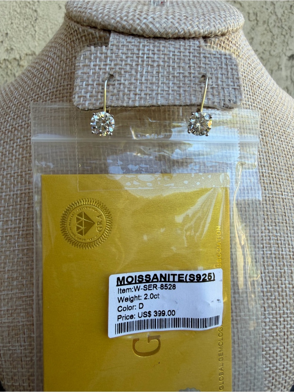 NEW Sterling Silver Moissanite Hook Earrings in White (2.0ct)